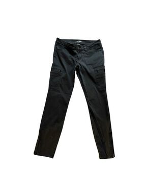 Express Black Ankle Cargo Jeans